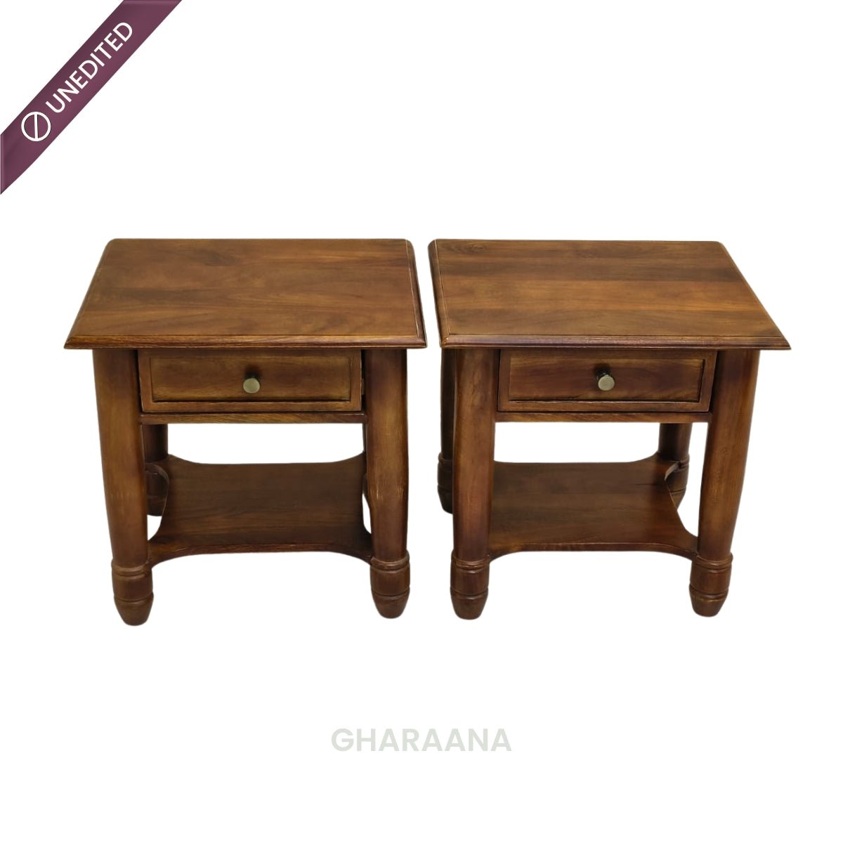 Cheryl Wooden Bedside Table - Bedsides - Gharaana