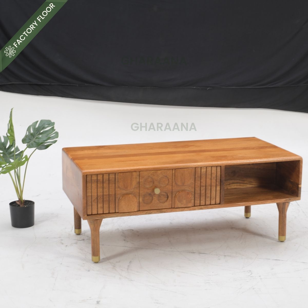 Aks Solid wood Storage Centre Table - Centre Tables - Gharaana