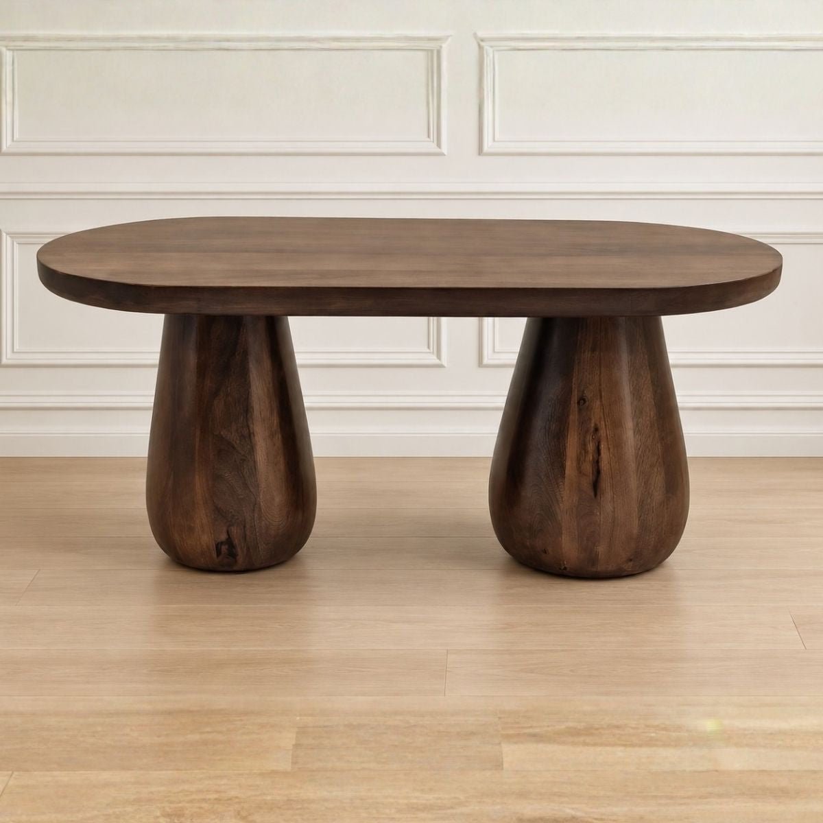 Akira Oval top Solid Wood Center Table - Centre Tables - Gharaana