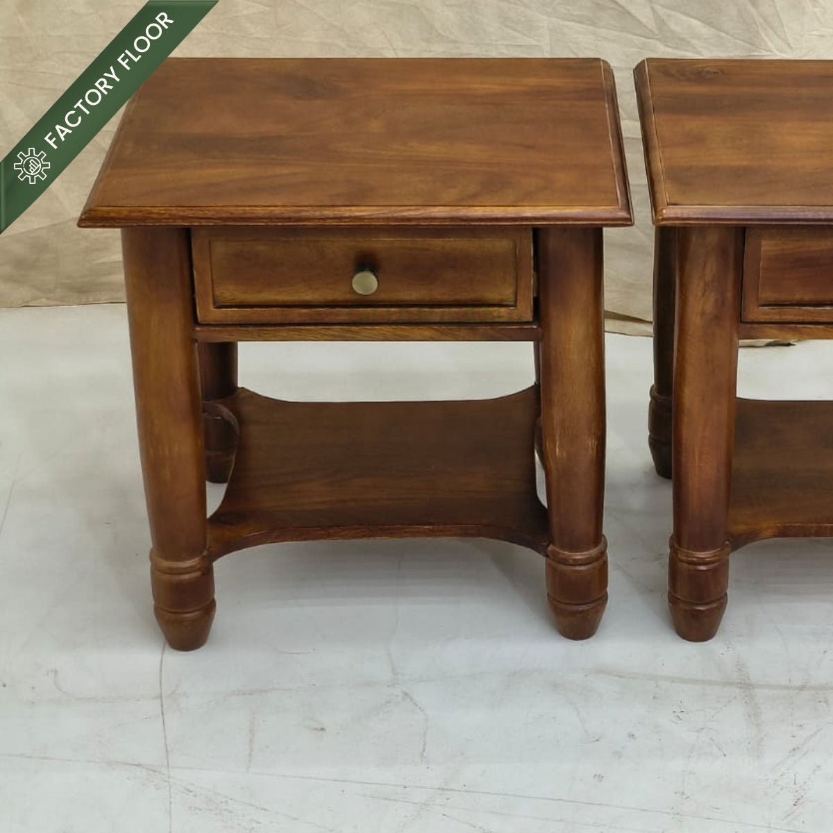 Cheryl Wooden Bedside Table - Bedsides - Gharaana