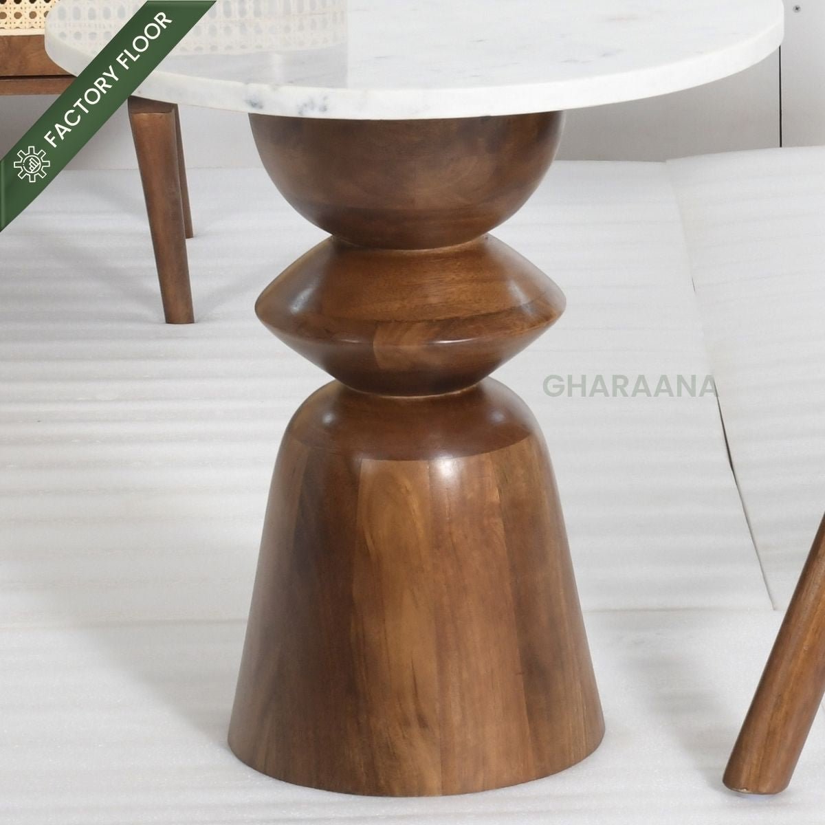 Saaya Wooden Side Table - Side Tables - Gharaana