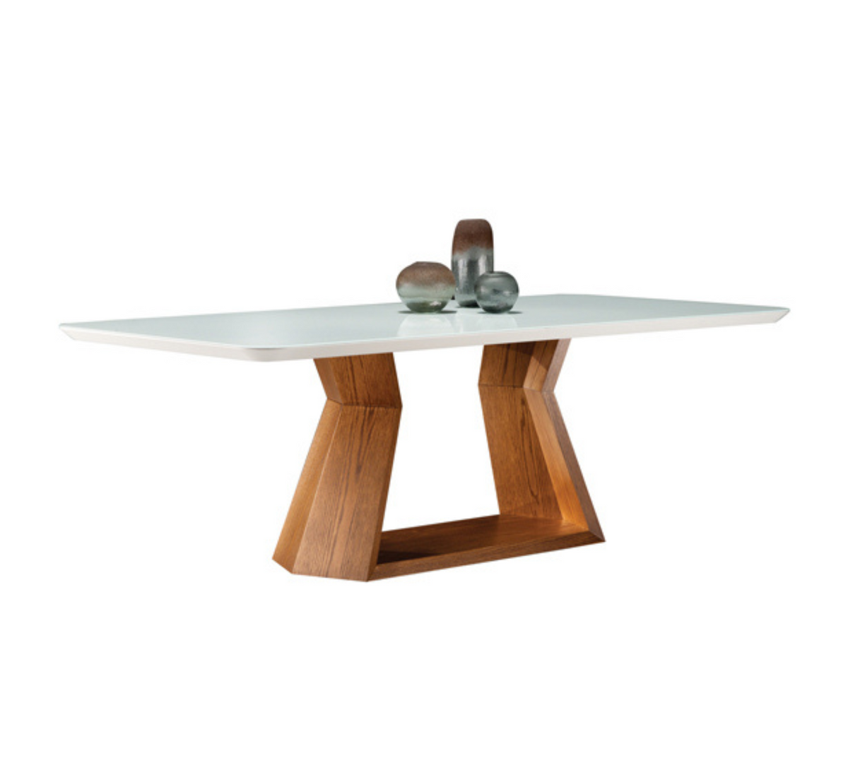 Mocha Marble-Top Wooden Dining Table Set