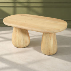Akira Oval top Solid Wood Center Table - Centre Tables - Gharaana