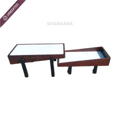 Panache Marble top Extra long Centre Tables (set of 2) - Centre Tables - Gharaana