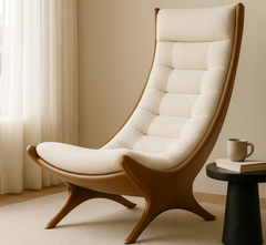 Layla Wooden Plush Lounging Armchair