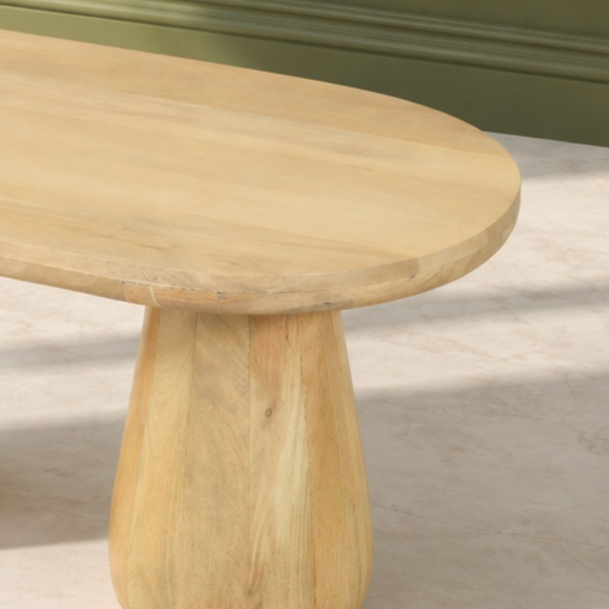 Akira Oval top Solid Wood Center Table - Centre Tables - Gharaana
