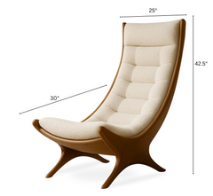 Layla Wooden Plush Lounging Armchair