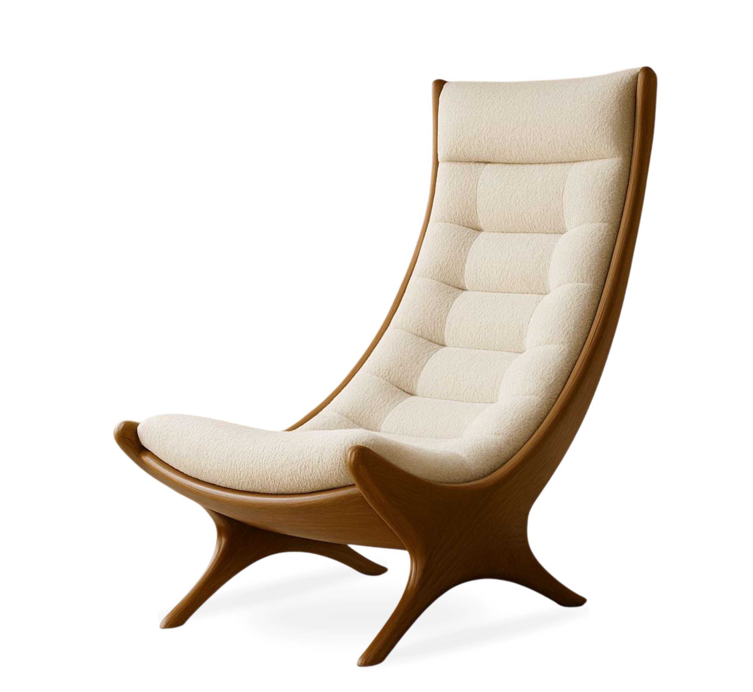 Layla Wooden Plush Lounging Armchair