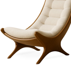 Layla Wooden Plush Lounging Armchair