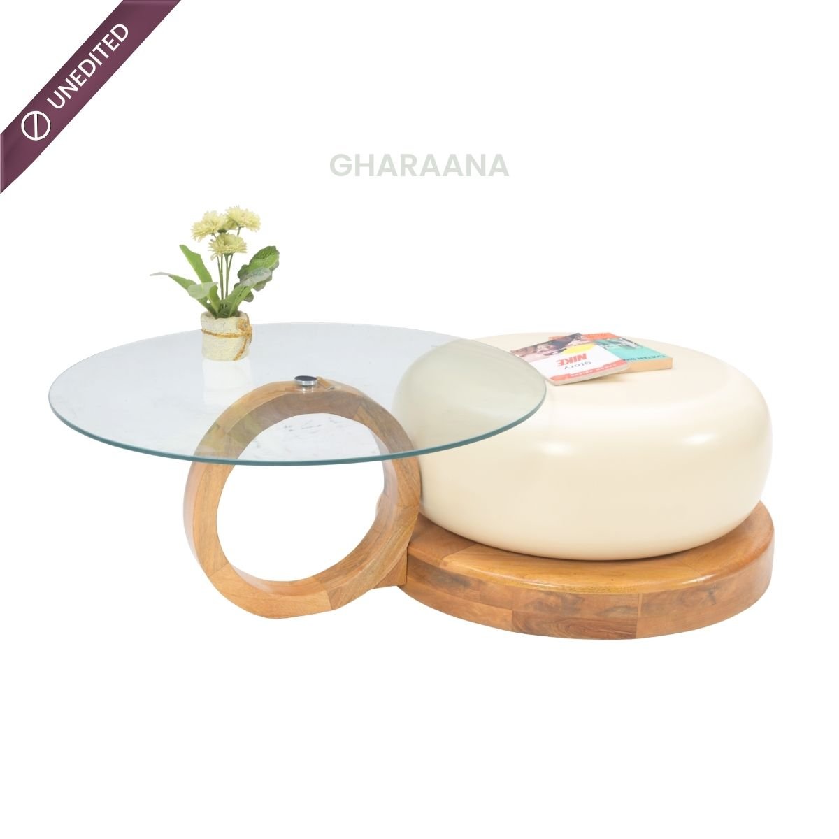 Amiya Glass and Metal Nesting Centre Tables - Centre Tables - Gharaana