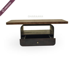 Sibaya Wooden Storage Center Table with wheels - Centre Tables - Gharaana