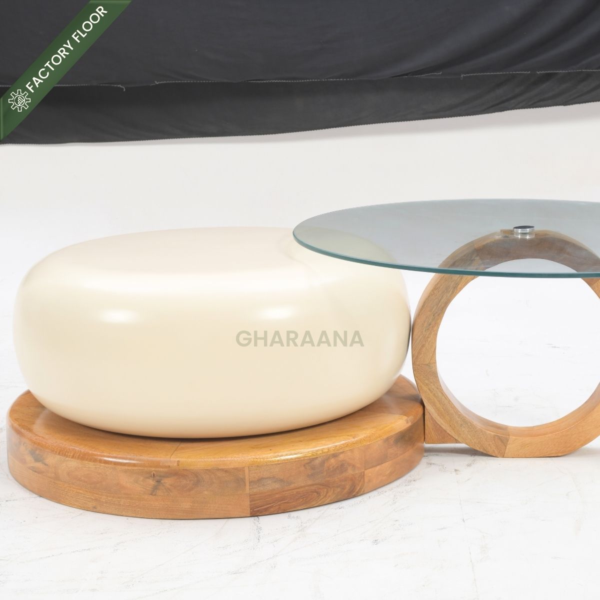 Amiya Glass and Metal Nesting Centre Tables - Centre Tables - Gharaana