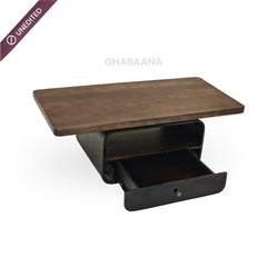 Sibaya Wooden Storage Center Table with wheels - Centre Tables - Gharaana