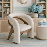 Ramya Wooden Plush Armchair - Armchairs - Gharaana