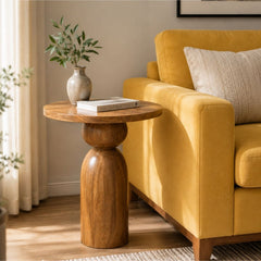 Dove Wooden Side Table - Side Tables - Gharaana