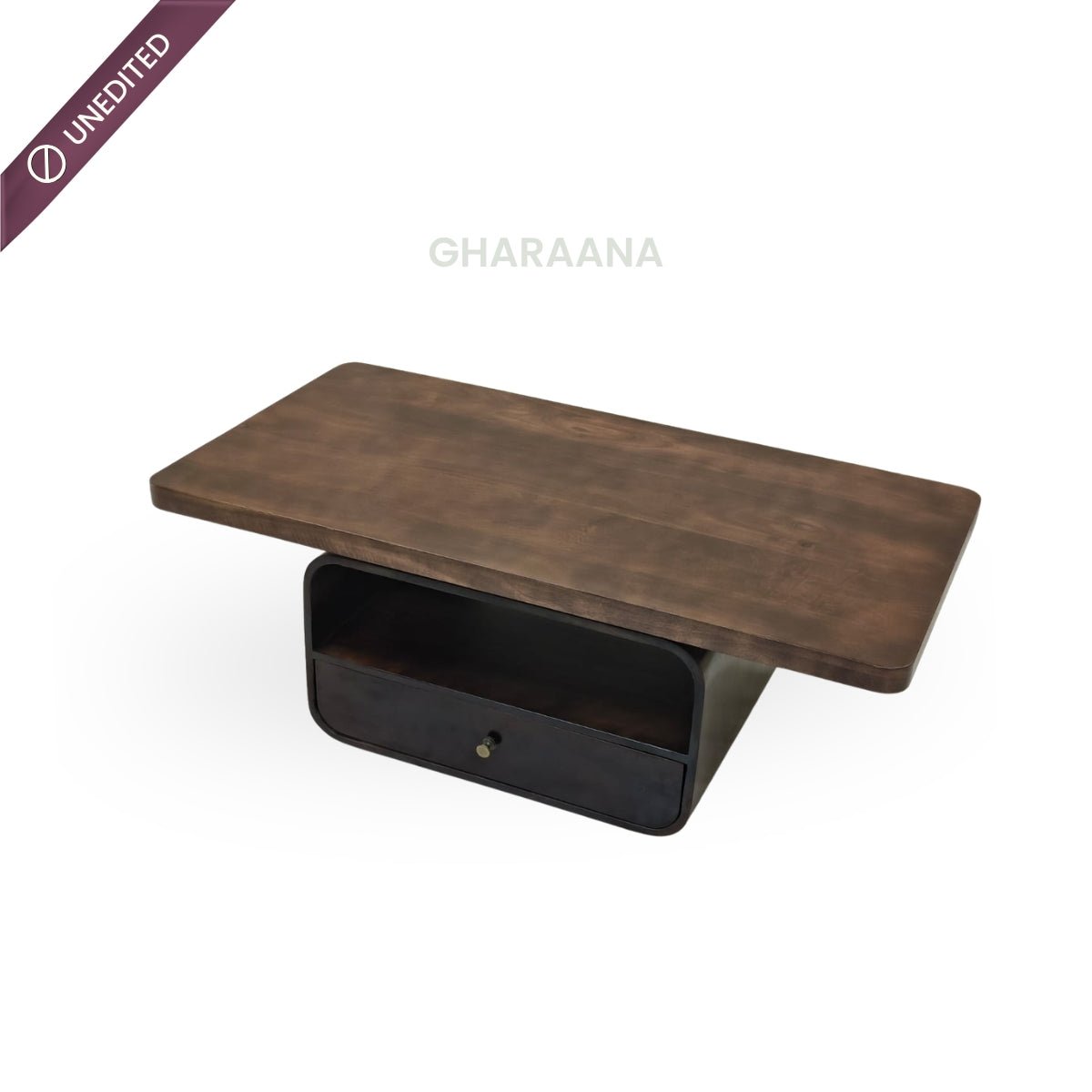 Sibaya Wooden Storage Center Table with wheels - Centre Tables - Gharaana