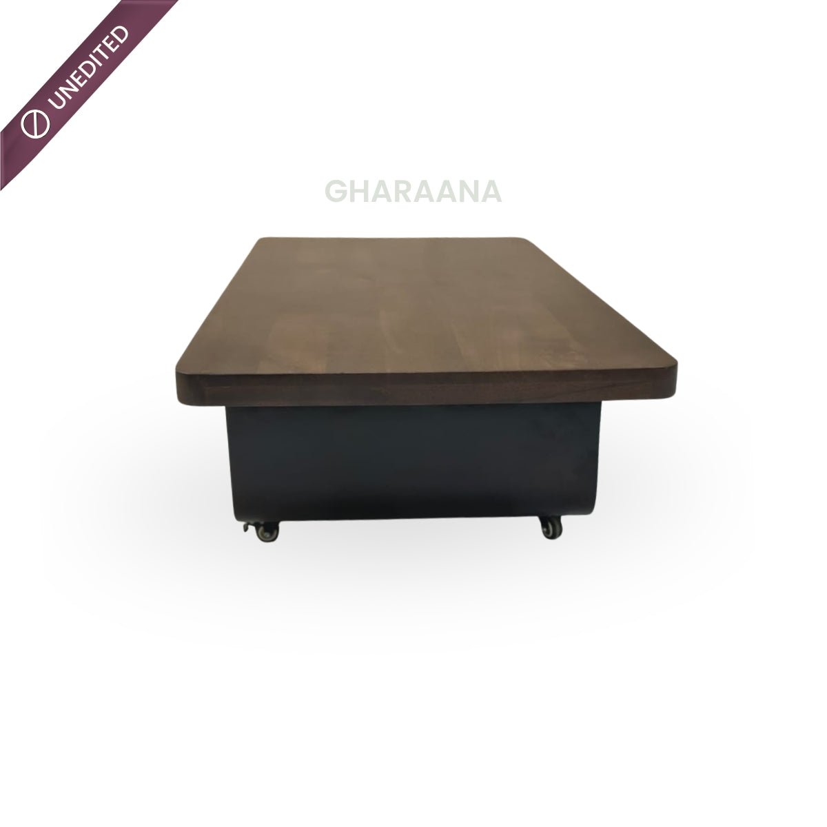 Sibaya Wooden Storage Center Table with wheels - Centre Tables - Gharaana