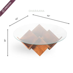 Zina Glass top Contemporary Centre Table - Centre Tables - Gharaana