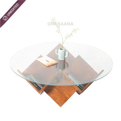 Zina Glass top Contemporary Centre Table - Centre Tables - Gharaana