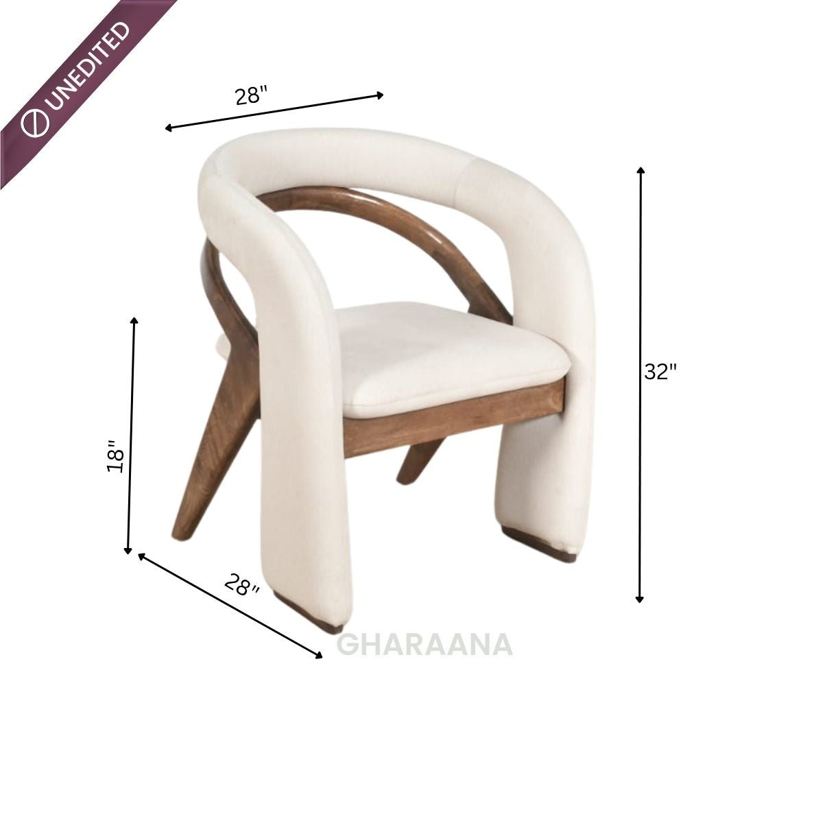 Ramya Wooden Plush Armchair - Armchairs - Gharaana