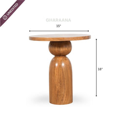 Dove Wooden Side Table - Side Tables - Gharaana
