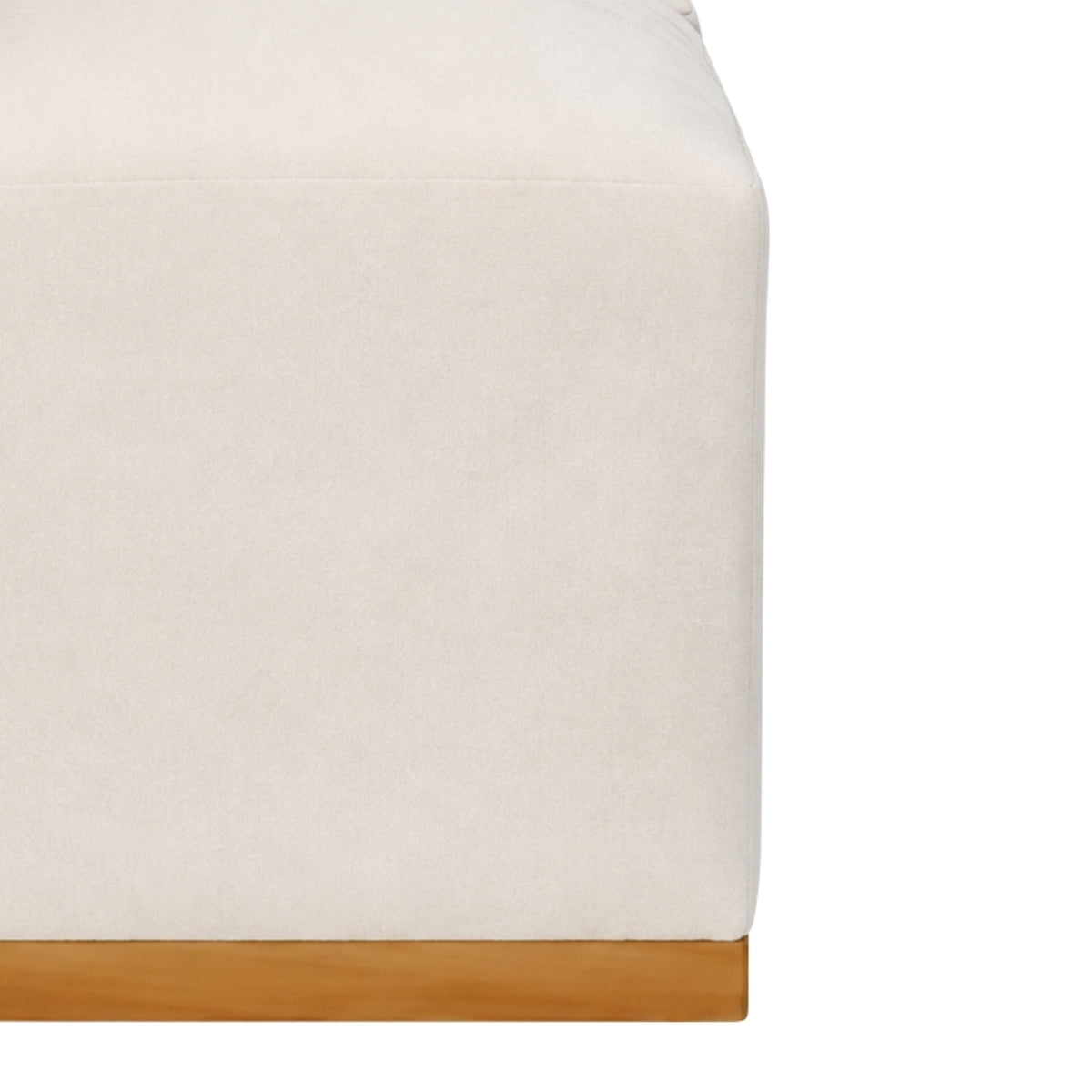 Milo Plush Wooden Ottoman