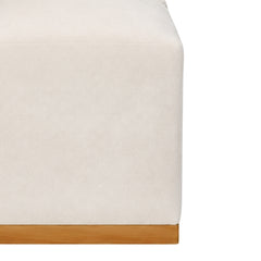 Milo Plush Wooden Ottoman