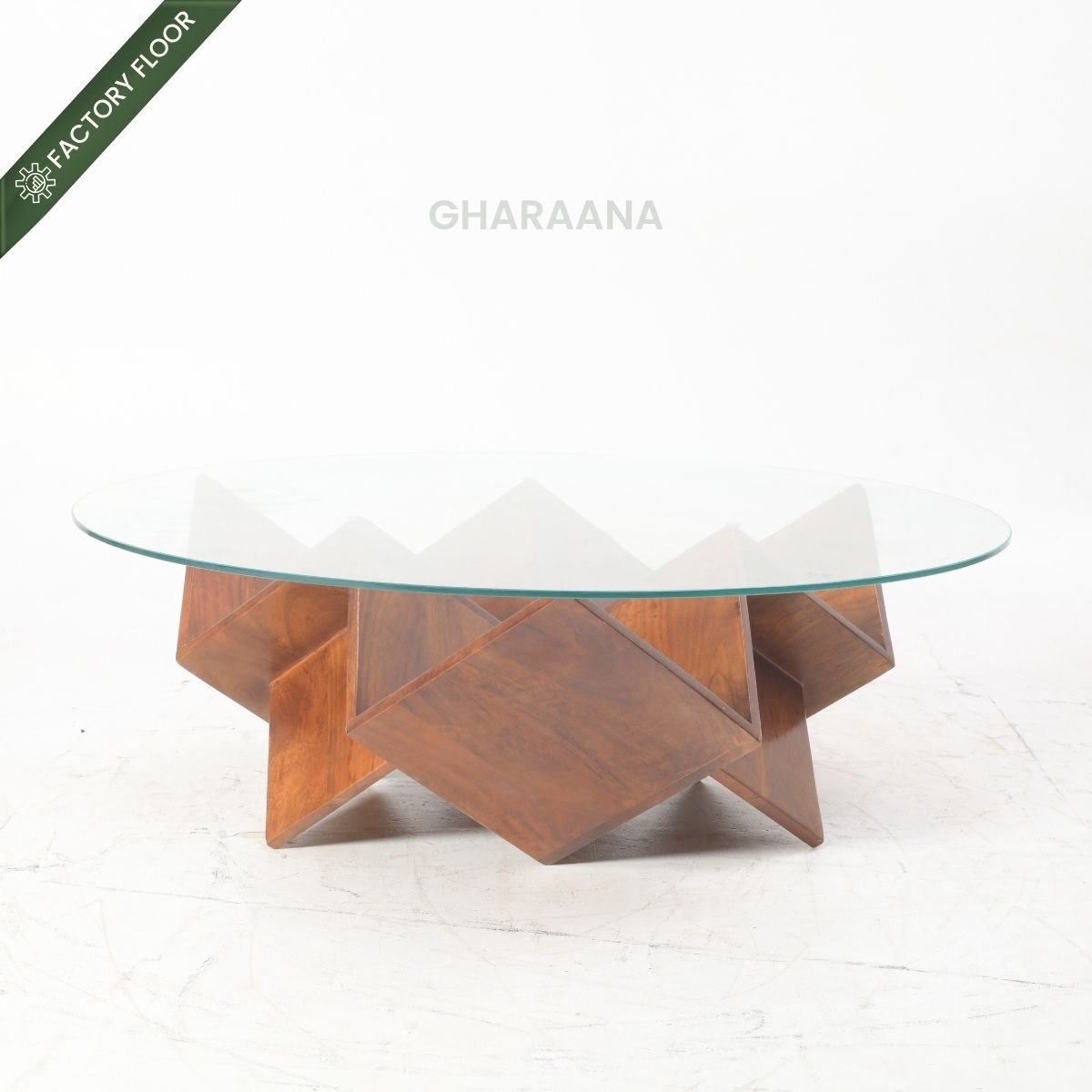 Zina Glass top Contemporary Centre Table - Centre Tables - Gharaana
