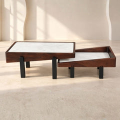 Panache Marble top Extra long Centre Tables (set of 2) - Centre Tables - Gharaana