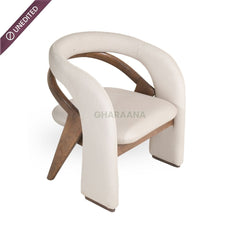 Ramya Wooden Plush Armchair - Armchairs - Gharaana