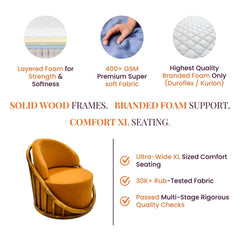 Sloan Plush Wooden Armchair - Armchairs - Gharaana