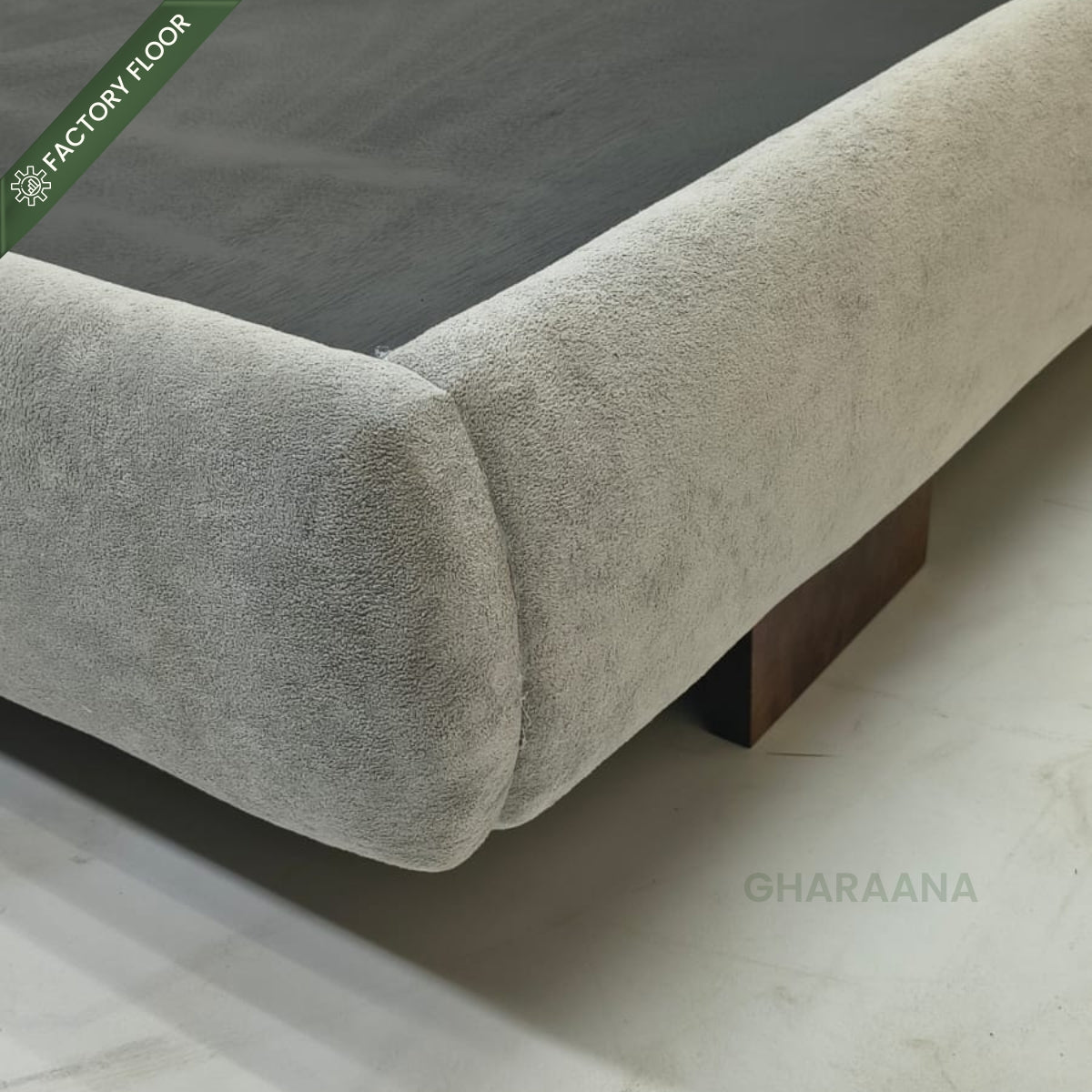 Plush 100% Solid Wood Upholstered Bed - Beds - Gharaana