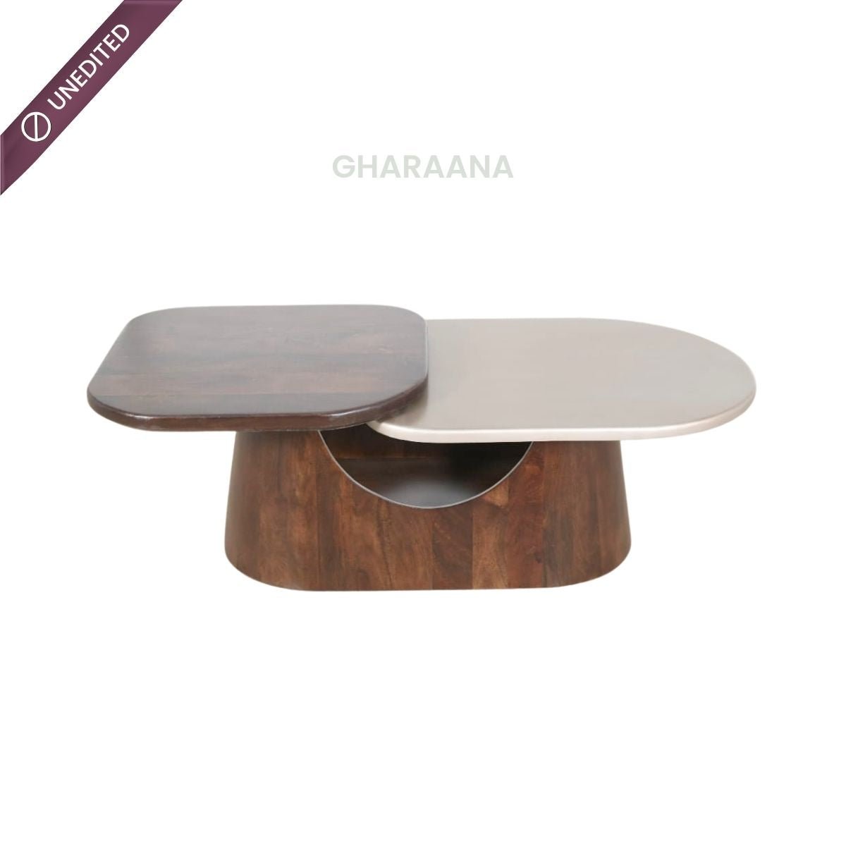 Bruno Solid Wood 2 - Tier Center Table - Centre Tables - Gharaana