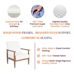 Kiyan Wooden Plush Armchair - Armchairs - Gharaana
