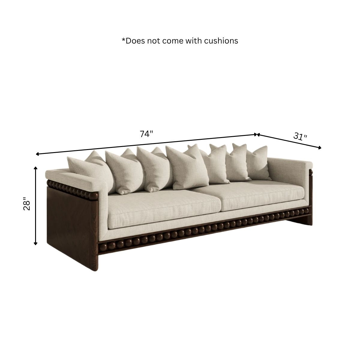 Pearl Wooden Upholstered Sofa