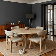 Spector Round Wooden Dining Table Set - Dining Set - Gharaana