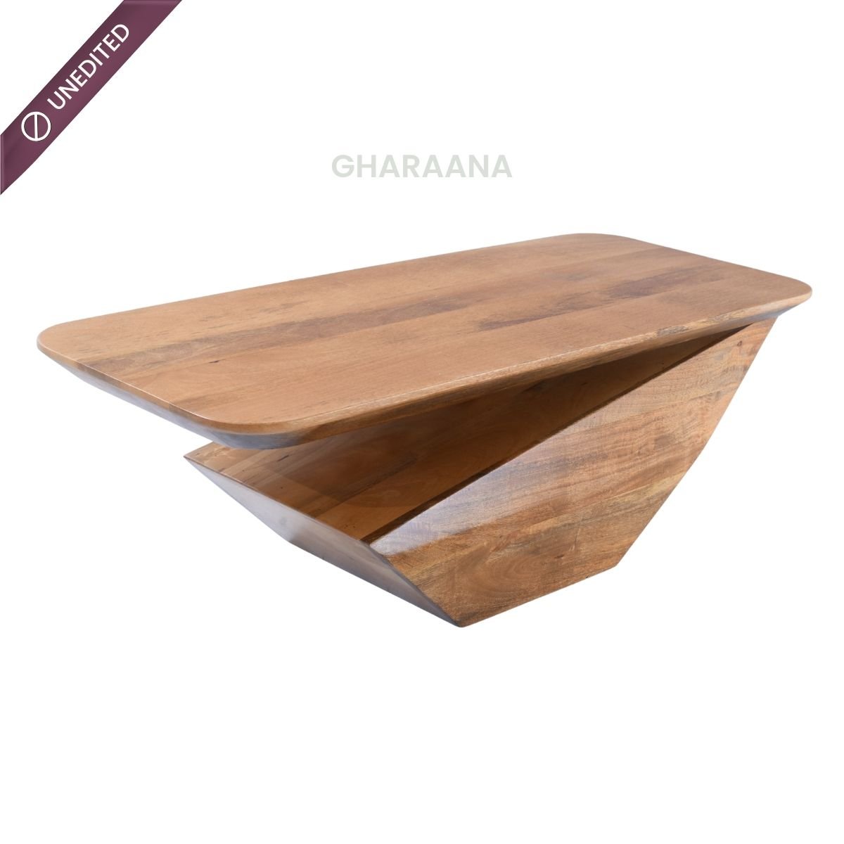 Gravity Modern Solid Wood Coffee Table - Large - Centre Tables - Gharaana