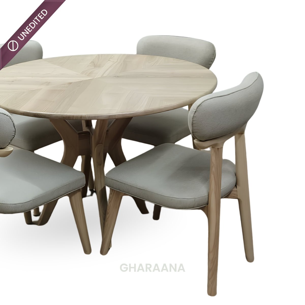 Spector Round Wooden Dining Table Set - Dining Set - Gharaana