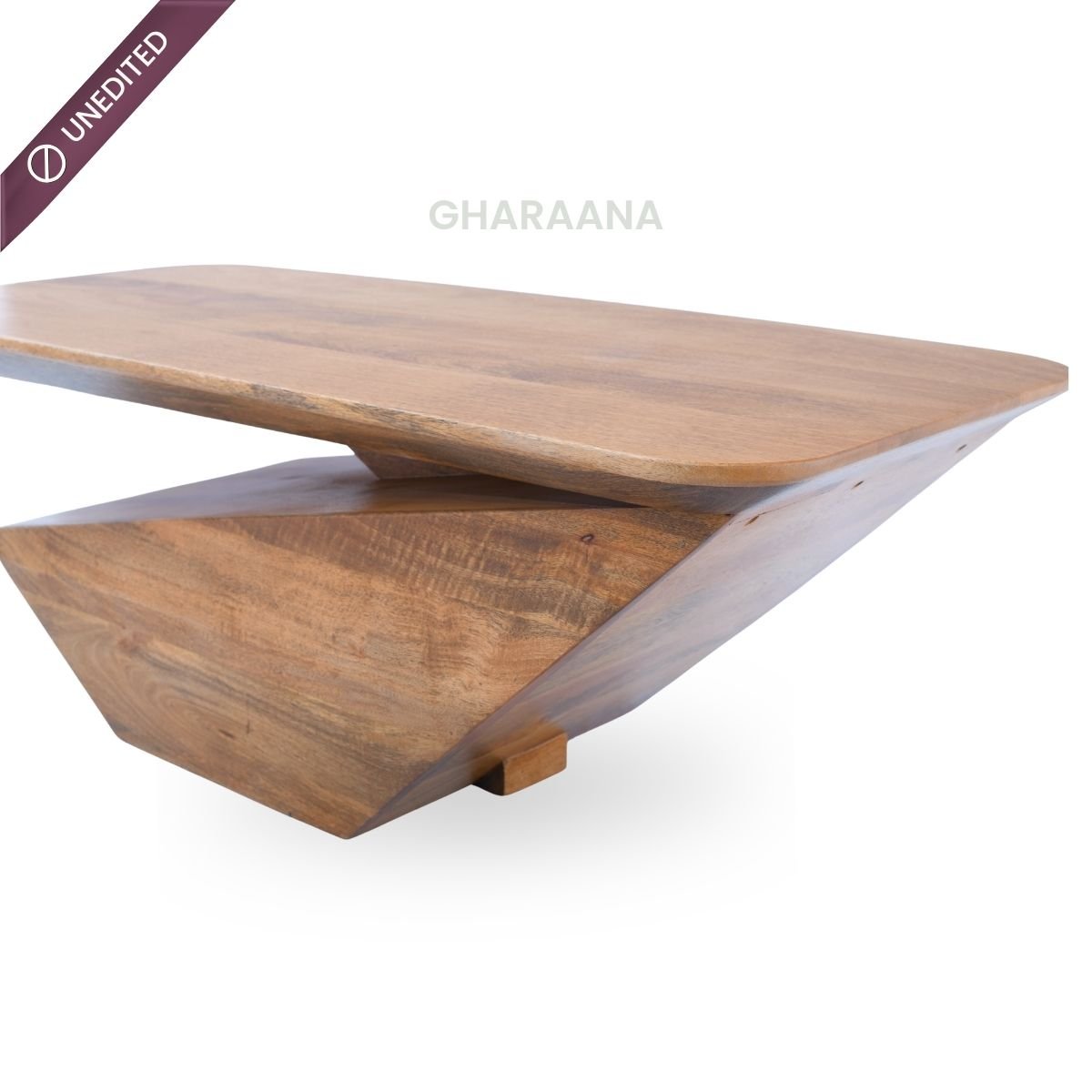 Gravity Modern Solid Wood Coffee Table - Large - Centre Tables - Gharaana