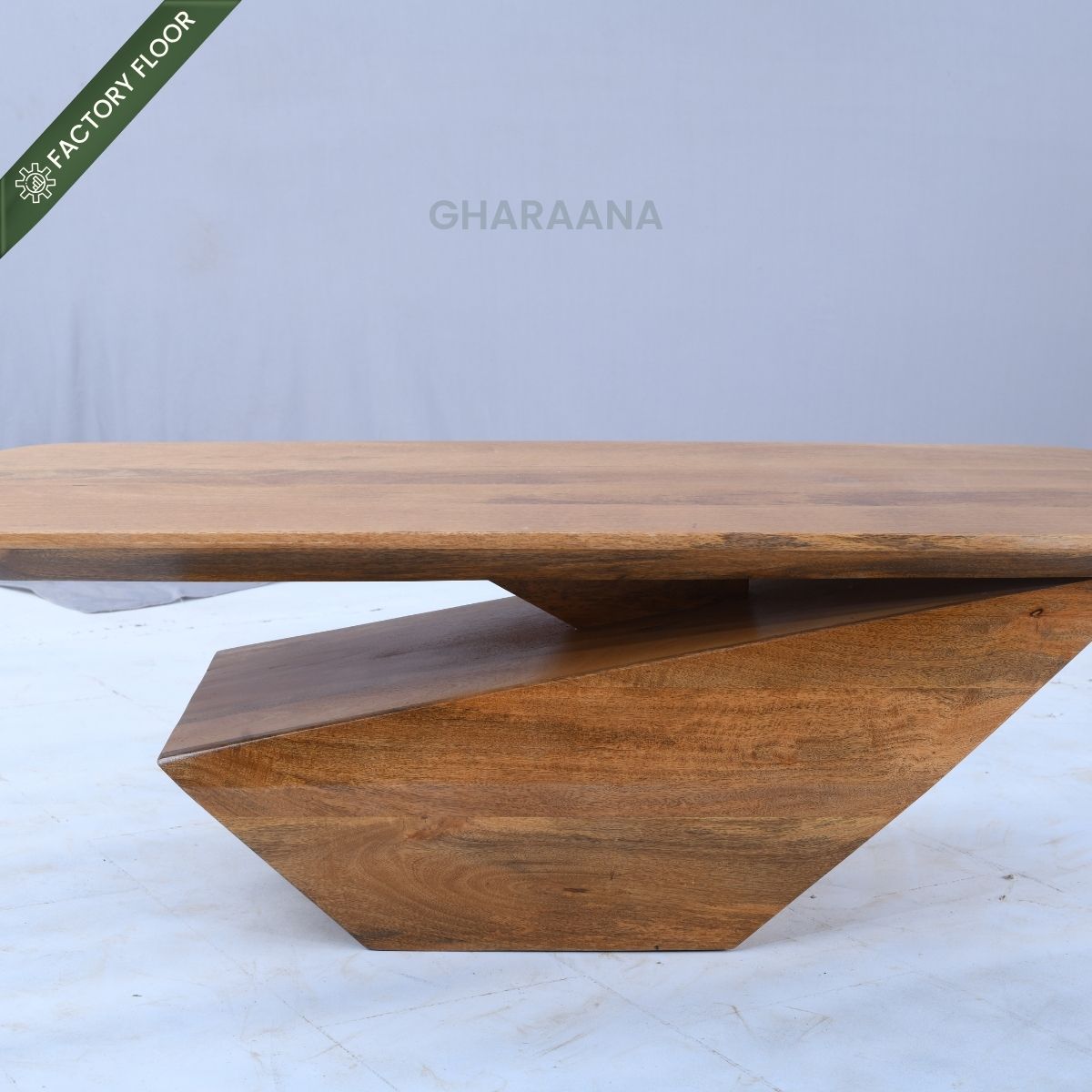 Gravity Modern Solid Wood Coffee Table - Large - Centre Tables - Gharaana