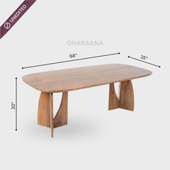 Crescent Wooden Dining Table Set - Dining Set - Gharaana