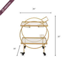 Forager 2-Tier Glass Bar Trolley - Trolleys - Gharaana