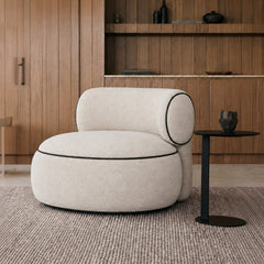 Moon Wooden Plush Armchair