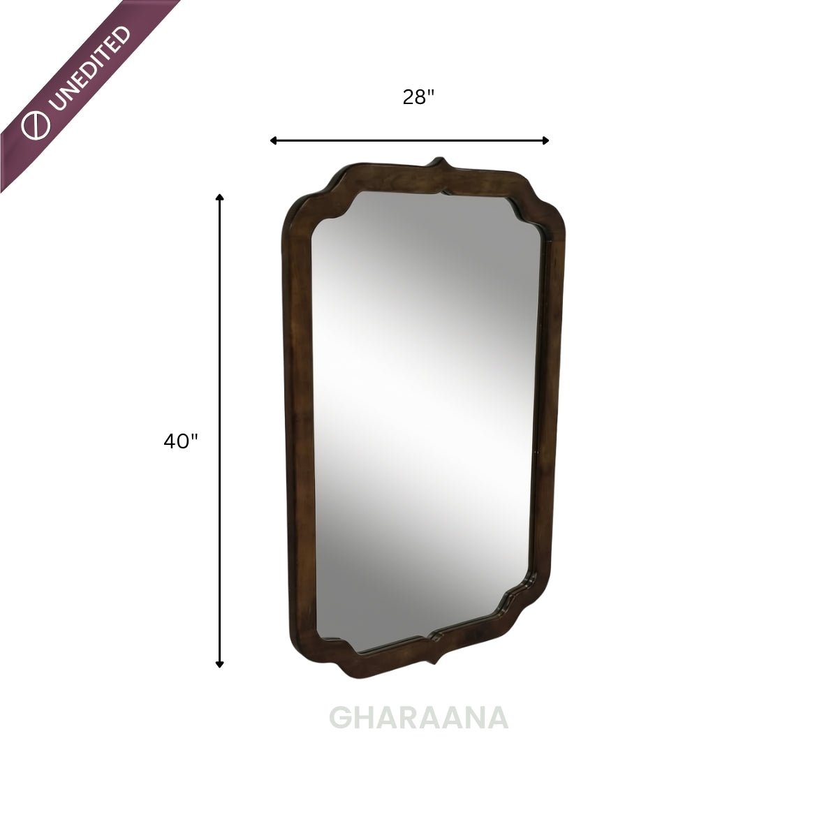 Pedro 40" Wooden Wall Mirror - Mirrors - Gharaana