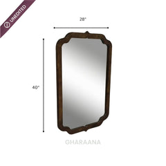 Pedro 40" Wooden Wall Mirror - Mirrors - Gharaana