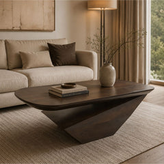 Gravity Modern Solid Wood Coffee Table - Large - Centre Tables - Gharaana
