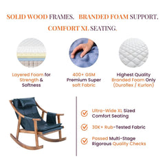 Reeva Leather Rocking Chair - Armchairs - Gharaana
