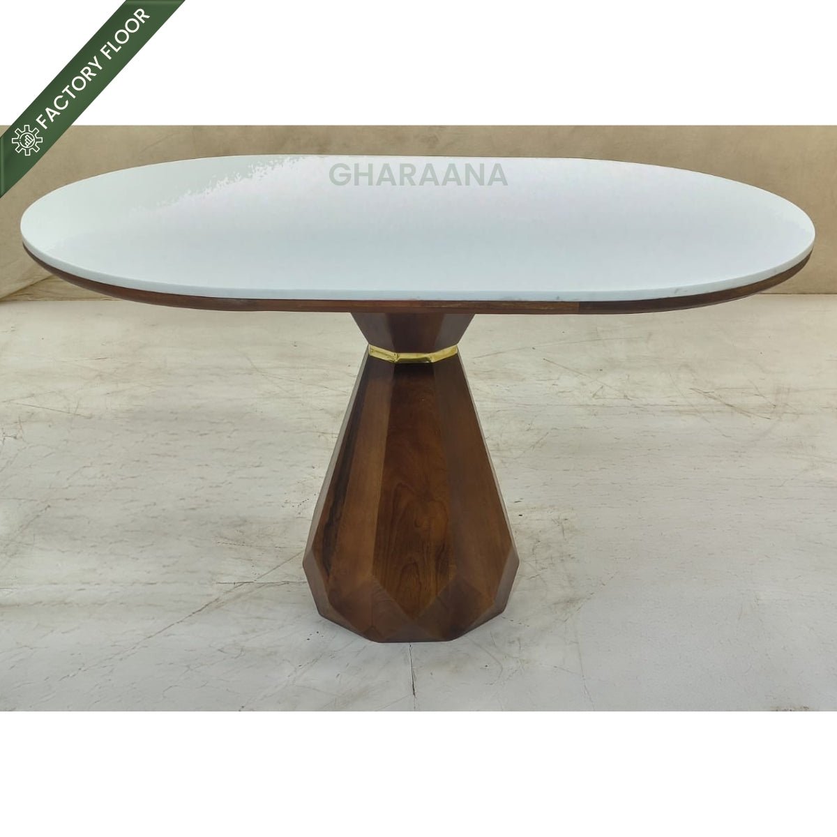 Barlow Marble-Top Wooden Dining Table Set - Dining Set - Gharaana