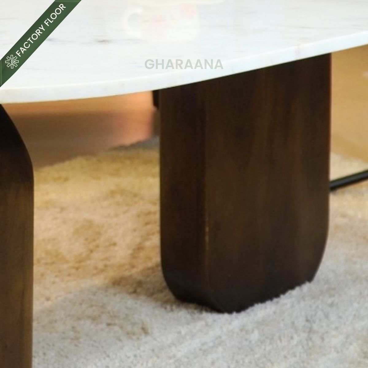 Ohana Natural Marble Minimalist Centre Table - Centre Tables - Gharaana