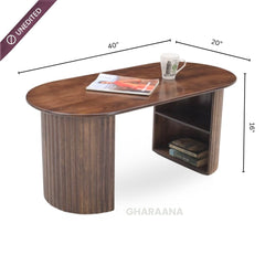 Sloan Fluted Leg Wooden Centre Table - Centre Tables - Gharaana